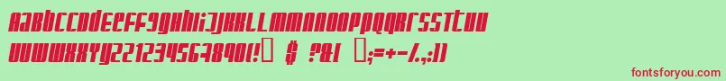 GlaringItalic Font – Red Fonts on Green Background