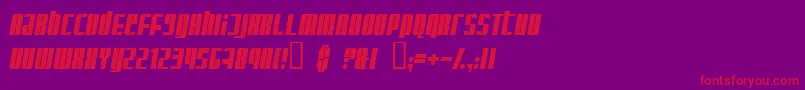 GlaringItalic-Schriftart – Rote Schriften auf violettem Hintergrund