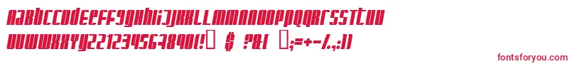 GlaringItalic Font – Red Fonts on White Background