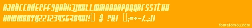 GlaringItalic-Schriftart – Gelbe Schriften auf orangefarbenem Hintergrund