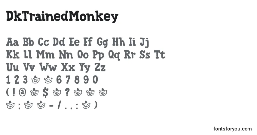 Fuente DkTrainedMonkey - alfabeto, números, caracteres especiales
