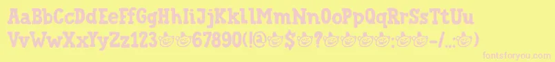 DkTrainedMonkey Font – Pink Fonts on Yellow Background