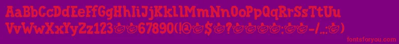 Fonte DkTrainedMonkey – fontes vermelhas em um fundo violeta