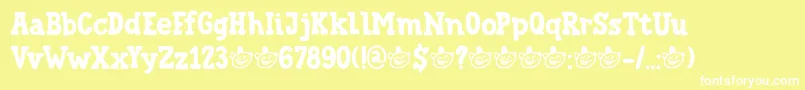 DkTrainedMonkey Font – White Fonts on Yellow Background