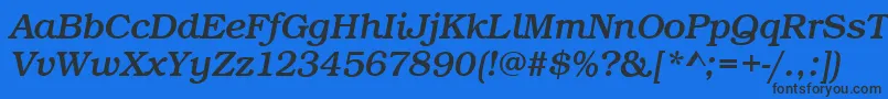 フォントBookItalic – 黒い文字の青い背景