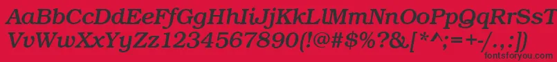 Fonte BookItalic – fontes pretas em um fundo vermelho