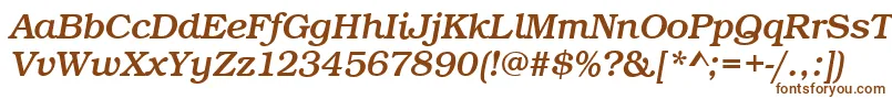 BookItalic-fontti – ruskeat fontit valkoisella taustalla