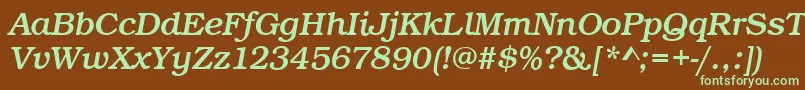 BookItalic Font – Green Fonts on Brown Background