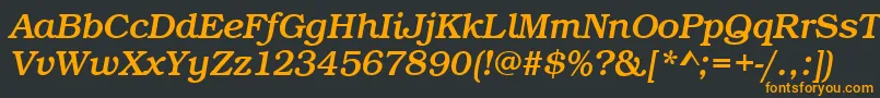 BookItalic Font – Orange Fonts on Black Background