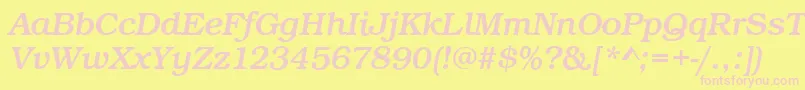 BookItalic Font – Pink Fonts on Yellow Background