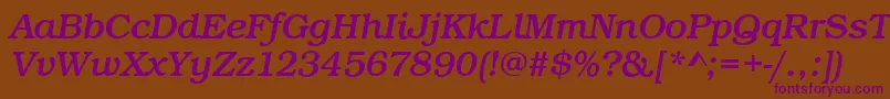 BookItalic Font – Purple Fonts on Brown Background