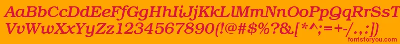 BookItalic Font – Red Fonts on Orange Background
