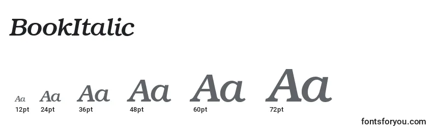 BookItalic Font Sizes