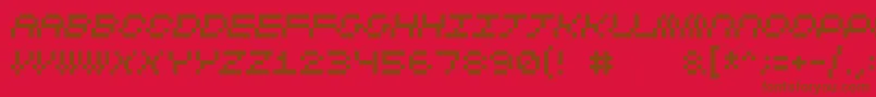 フォントCubicfive11 – 赤い背景に茶色の文字