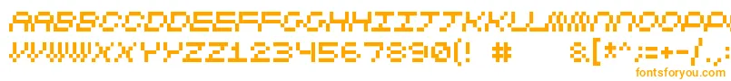 Cubicfive11-Schriftart – Orangefarbene Schriften auf weißem Hintergrund