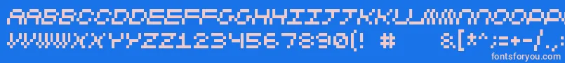 Cubicfive11-fontti – vaaleanpunaiset fontit sinisellä taustalla