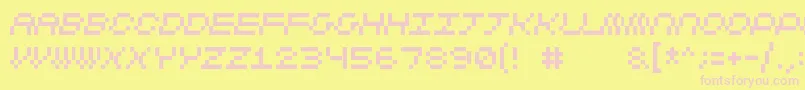 Cubicfive11 Font – Pink Fonts on Yellow Background