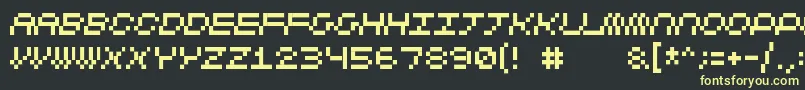 Cubicfive11-fontti – keltaiset fontit mustalla taustalla
