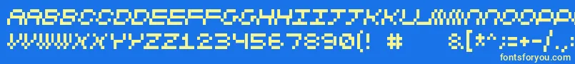 Cubicfive11 Font – Yellow Fonts on Blue Background