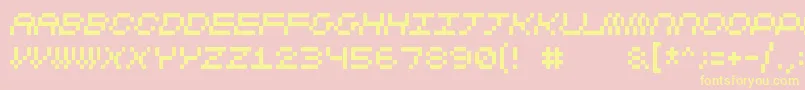 フォントCubicfive11 – 黄色のフォント、ピンクの背景