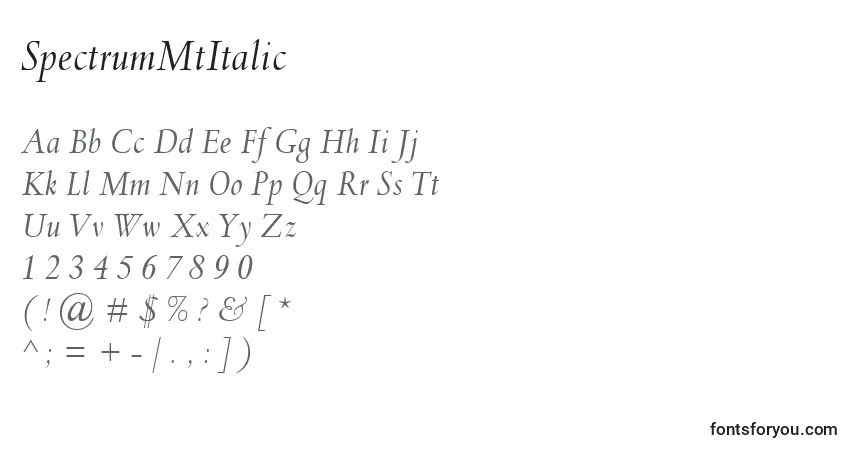 Fuente SpectrumMtItalic - alfabeto, números, caracteres especiales