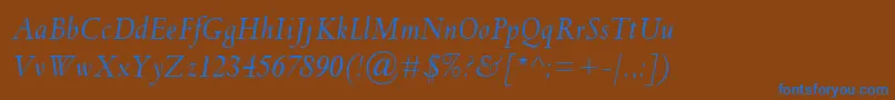 Шрифт SpectrumMtItalic – синие шрифты на коричневом фоне