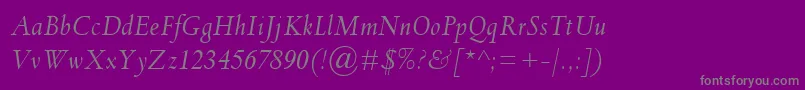 フォントSpectrumMtItalic – 紫の背景に灰色の文字
