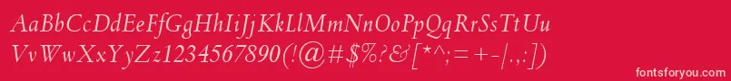 SpectrumMtItalic Font – Pink Fonts on Red Background