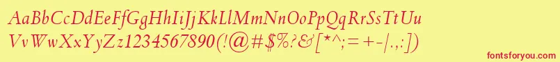 SpectrumMtItalic Font – Red Fonts on Yellow Background