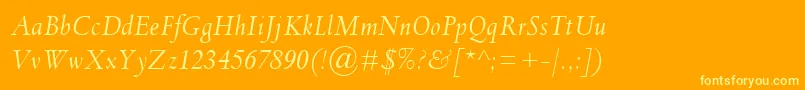 SpectrumMtItalic Font – Yellow Fonts on Orange Background