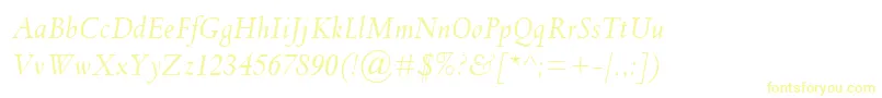 SpectrumMtItalic Font – Yellow Fonts on White Background
