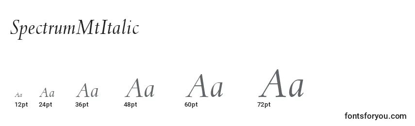 Размеры шрифта SpectrumMtItalic