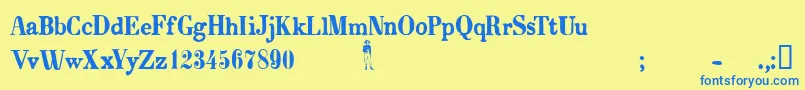 CfbonaparteRegular Font – Blue Fonts on Yellow Background