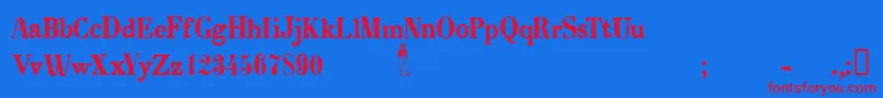 CfbonaparteRegular Font – Red Fonts on Blue Background