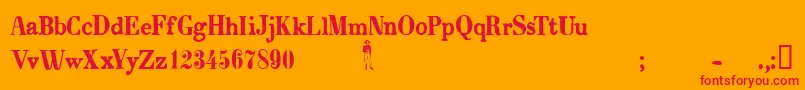 CfbonaparteRegular-Schriftart – Rote Schriften auf orangefarbenem Hintergrund