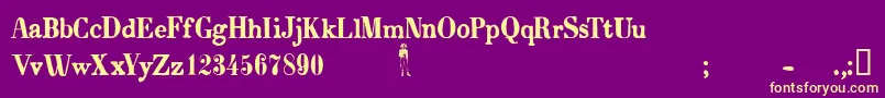 フォントCfbonaparteRegular – 紫の背景に黄色のフォント