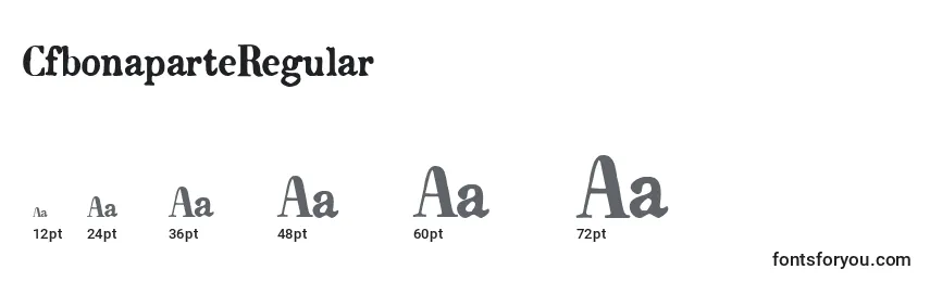 Размеры шрифта CfbonaparteRegular