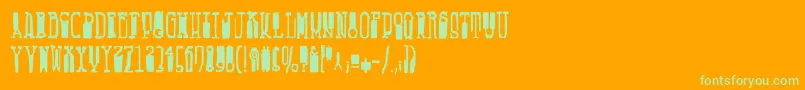 Fucsimile Font – Green Fonts on Orange Background