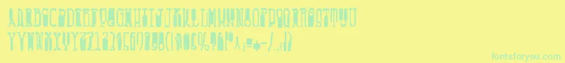 フォントFucsimile – 黄色い背景に緑の文字