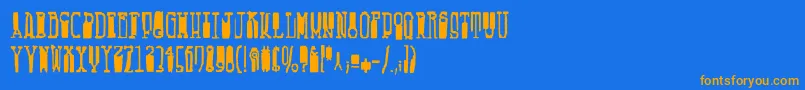 Fucsimile Font – Orange Fonts on Blue Background