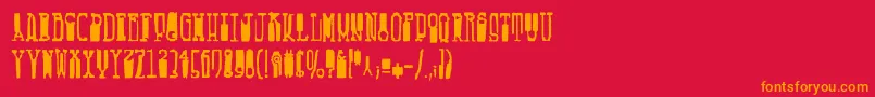 Fucsimile Font – Orange Fonts on Red Background