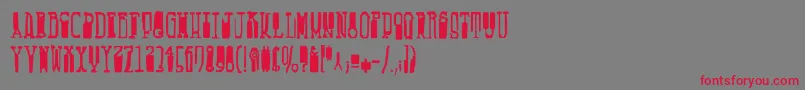 フォントFucsimile – 赤い文字の灰色の背景
