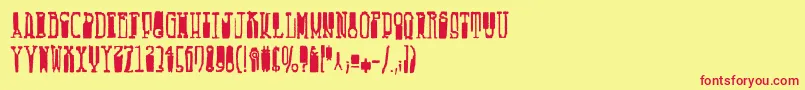 Fucsimile Font – Red Fonts on Yellow Background