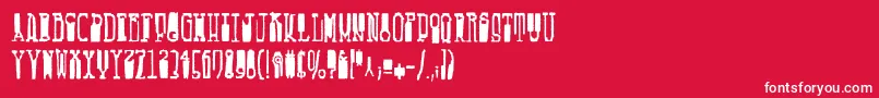 Fucsimile Font – White Fonts on Red Background