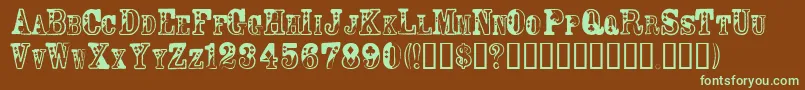 Casiqn Font – Green Fonts on Brown Background