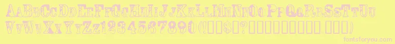 Casiqn Font – Pink Fonts on Yellow Background