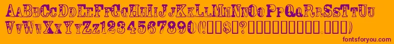 Casiqn-fontti – violetit fontit oranssilla taustalla