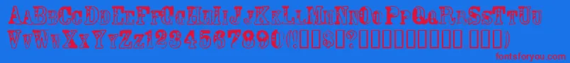 Casiqn Font – Red Fonts on Blue Background