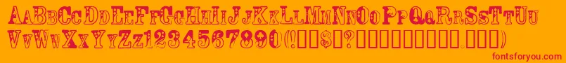 Casiqn Font – Red Fonts on Orange Background