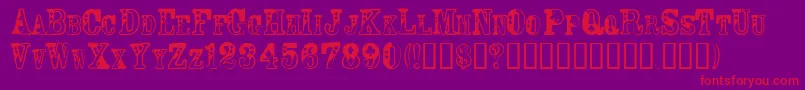 Casiqn-Schriftart – Rote Schriften auf violettem Hintergrund